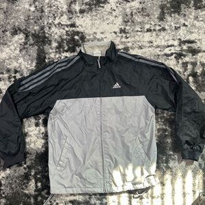 adidas Black and Gray Windbreaker Jacket